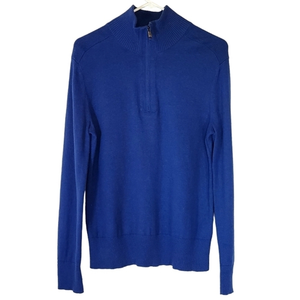 7132 * Banana Republic Cashmere Blend Pullover Zip Sweater Blue Size S